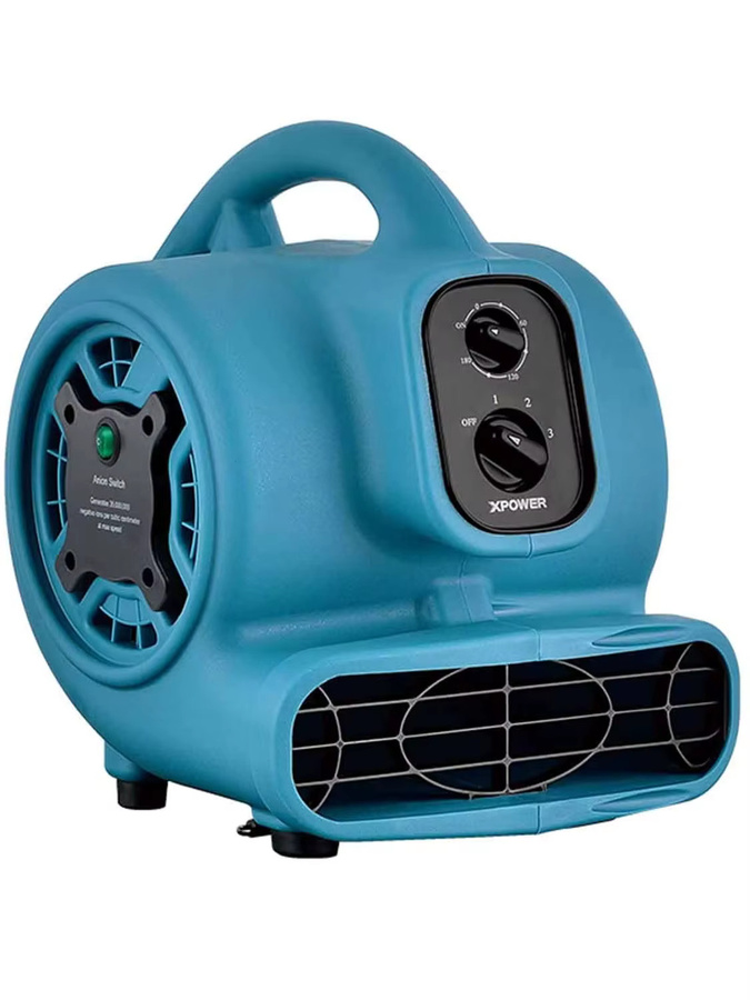 XPower P-250NT Negativ-Ionen Bodenventilator in Blau mit Timer zur Wasserschadensanierung und Teppichtrocknung - Bild 6