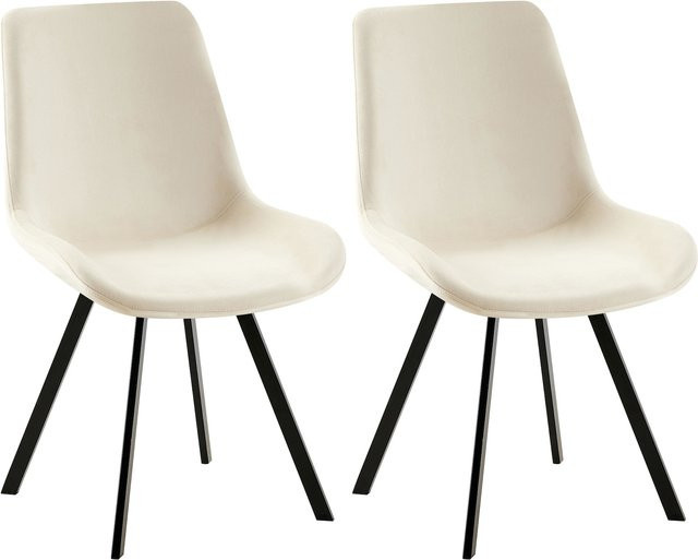 2er Set CLP Esszimmerstühle Lewes mit Samtbezug und 360 Grad drehbarer Funktion - Bild 1