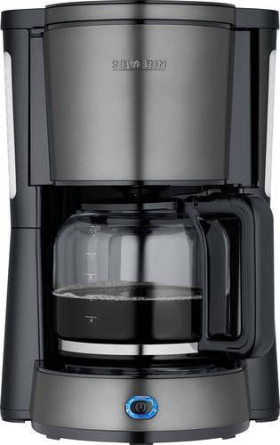 Severin KA 9340 Filterkaffeemaschine in Schwarz mit Edelstahl-Elementen und Glaskanne - Bild 1