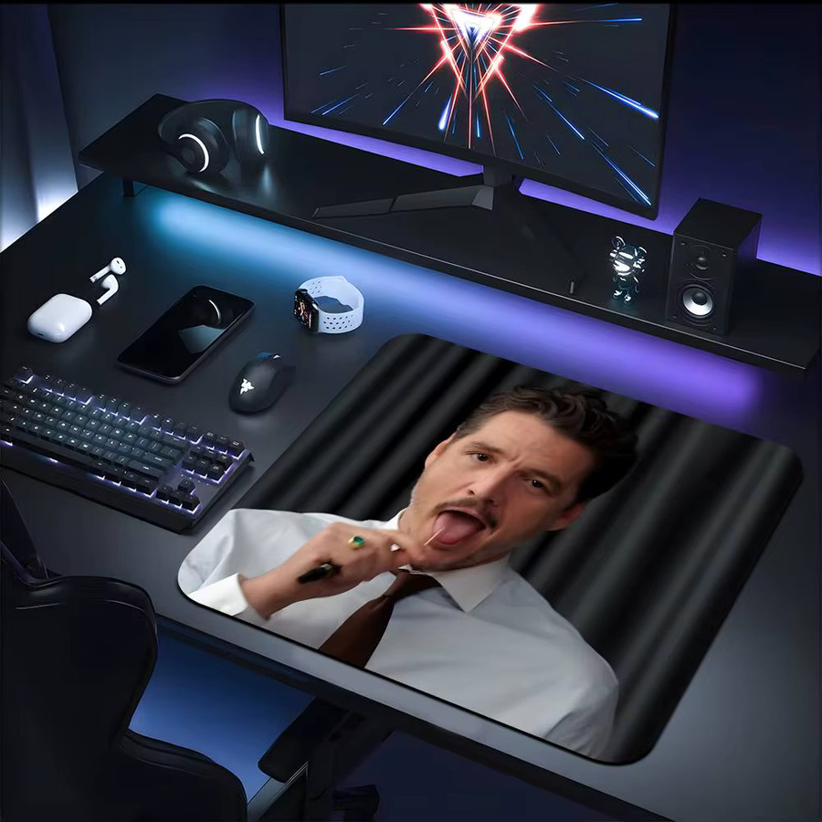 Rutschfeste Schreibtischunterlage mit Pedro Pascal Motiv, Multicolour Mauspad für Tastatur und Laptop - Bild 4