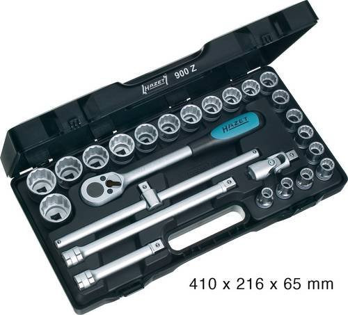 Hazet Steckschlüssel-Satz 900Z metrisch 1/2 Zoll 25-teilig mit Außen-Doppel-Sechskant-Tractionsprofil - Bild 2