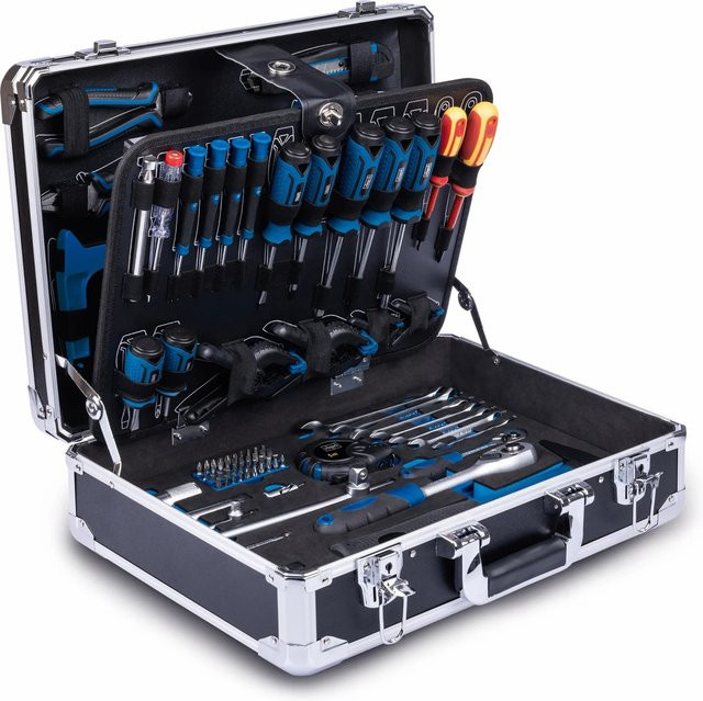 Scheppach Werkzeugkoffer TB200 aus Aluminium in Schwarz mit 141-teiligem Set - Bild 1
