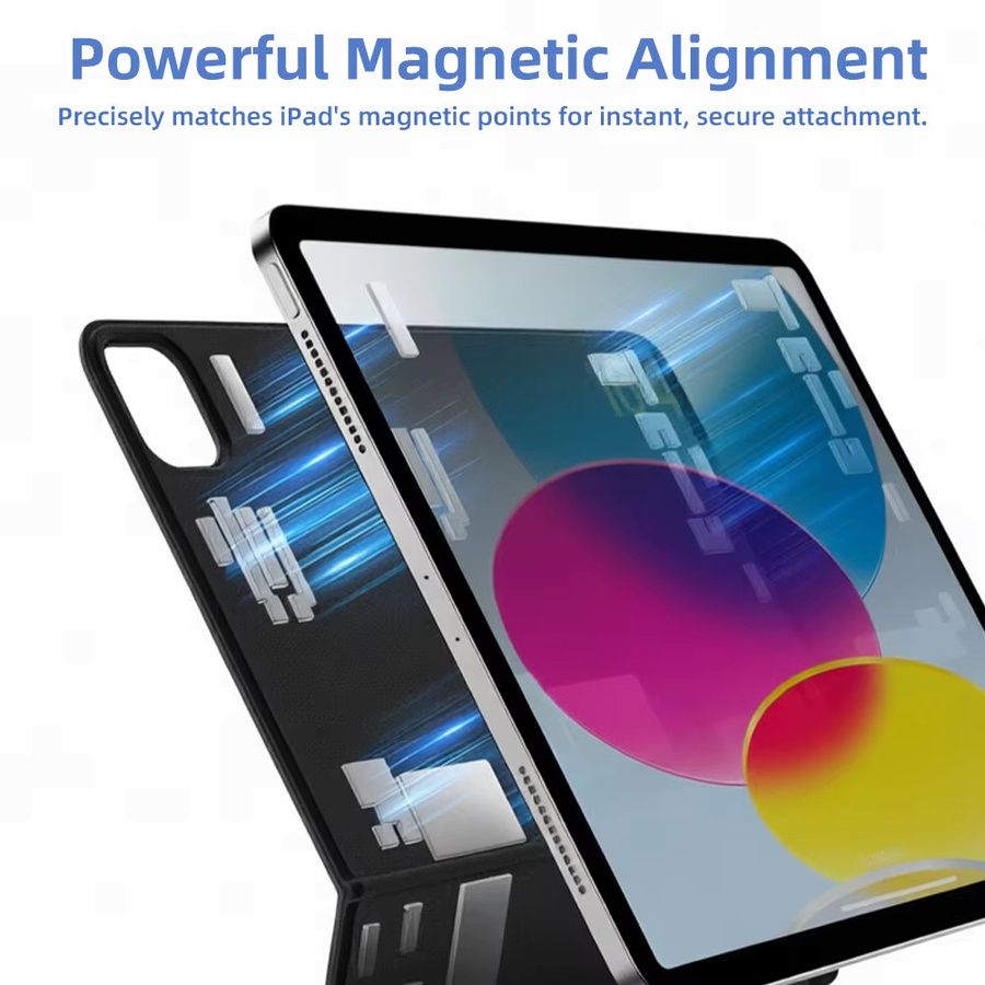 EMTRA Bluetooth Magic Keyboard Hülle für iPad Pro 11 und iPad Air 4 5 6 mit Hintergrundbeleuchtung und Touch-Tastatur - Bild 2