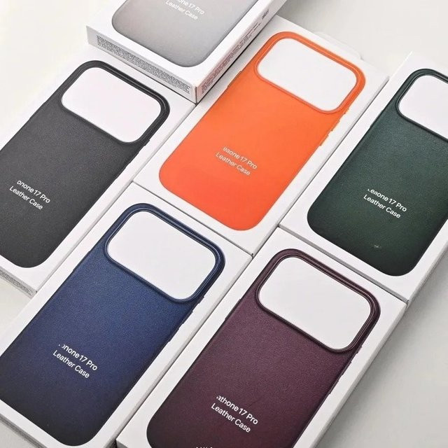 Apple Lederhülle für iPhone 17 Pro Max, iPhone 16, iPhone 15, iPhone 14 und iPhone 13 Pro Max mit MagSafe, Grau - Bild 1