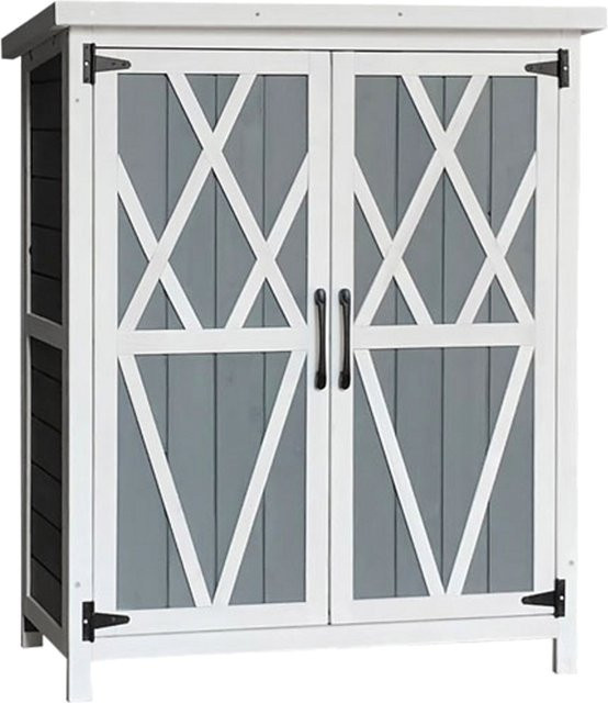 Home Deluxe Gartenschrank YANA aus Fichtenholz in Grau, B/T/H: 90 x 40 x 75 cm - Bild 1