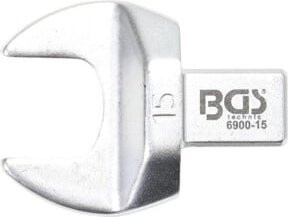 BGS Einsteck-Maulschlüssel 6900-15 aus Chrom-Vanadium-Stahl in Silber, 15 mm mit 9 x 12 mm Aufnahme - Bild 1