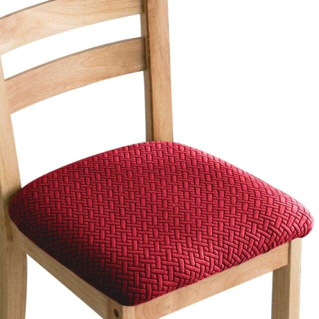 Waschbarer Spandex Stuhlbezug für Esszimmerstühle mit rutschfestem Velvet-Effekt in Bordeaux Rot - Bild 1
