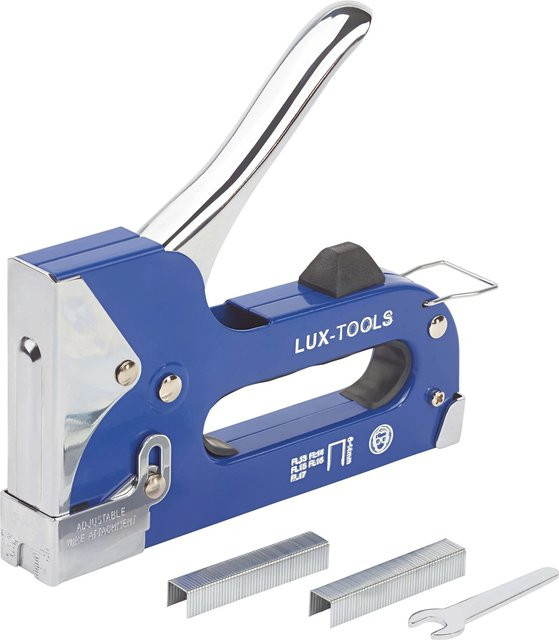 LUX-TOOLS Handtacker Classic in Blau für Feindrahtklammern 13 mm bis 17 mm - Bild 1