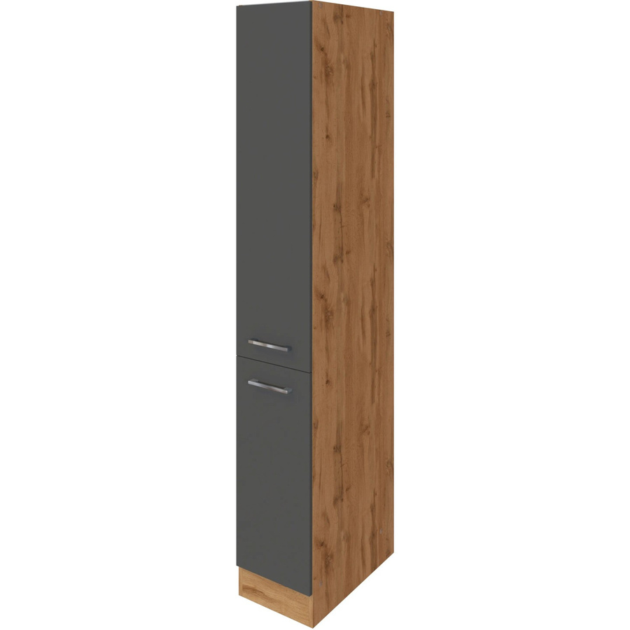 Held Möbel Apothekerschrank Sorrento in Wotan mit 2 Auszügen, Farbe Braun und Grau, B/T/H: 30 x 60 x 200 cm - Bild 2