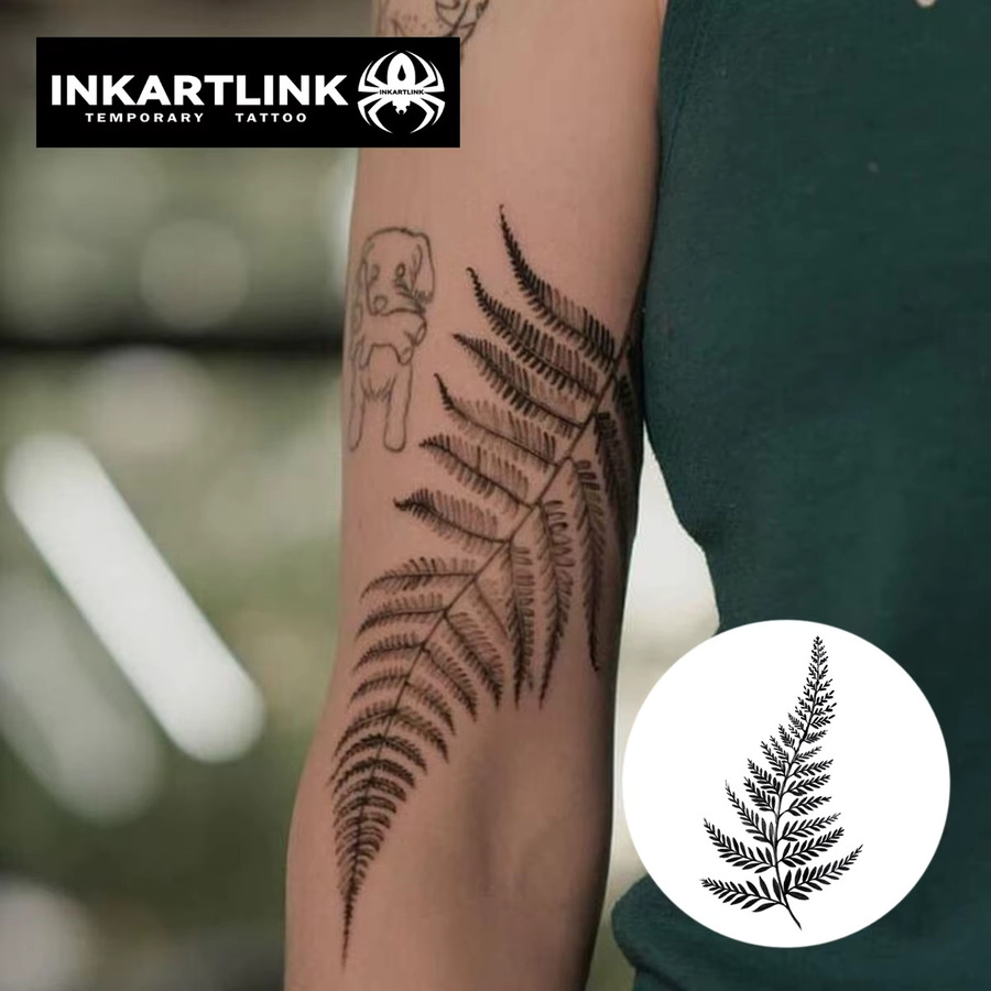 INKARTLINK Temporäres Tattoo, große Blätter, wasserfest, semi-permanent - Bild 3
