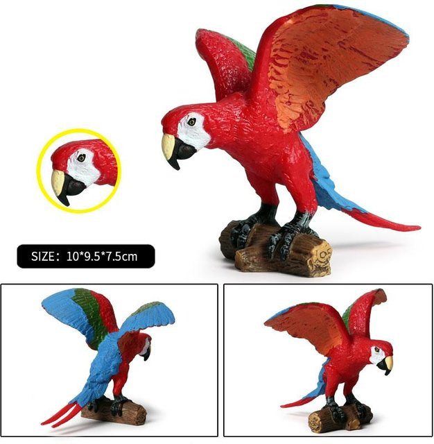 Oenux Vogel Waldtier Papagei Ara Nymphensittich Kakadu Agapornis Papageitaucher Modell Solides PVC Kinderspielzeug ab 3 Jahren - Bild 1