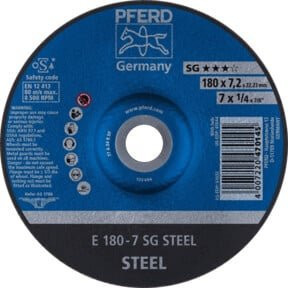 PFERD Schruppscheibe E 180-7 SG STEEL blau für Metall, Durchmesser: 180 mm - Bild 1