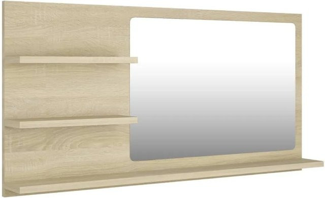 vidaXL Badspiegel Sonoma-Eiche in Beige, B/H/T: 90 x 45 x 10,5 cm - Bild 1