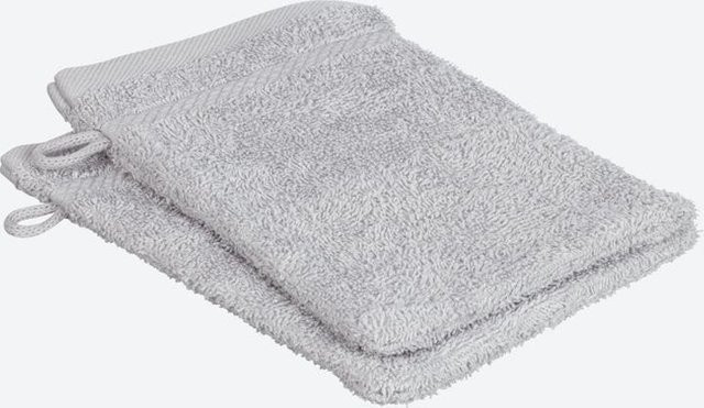 NKD Frottee-Waschhandschuh Classic in Grau, 2er-Pack, B/H: 16 x 21 cm - Bild 1
