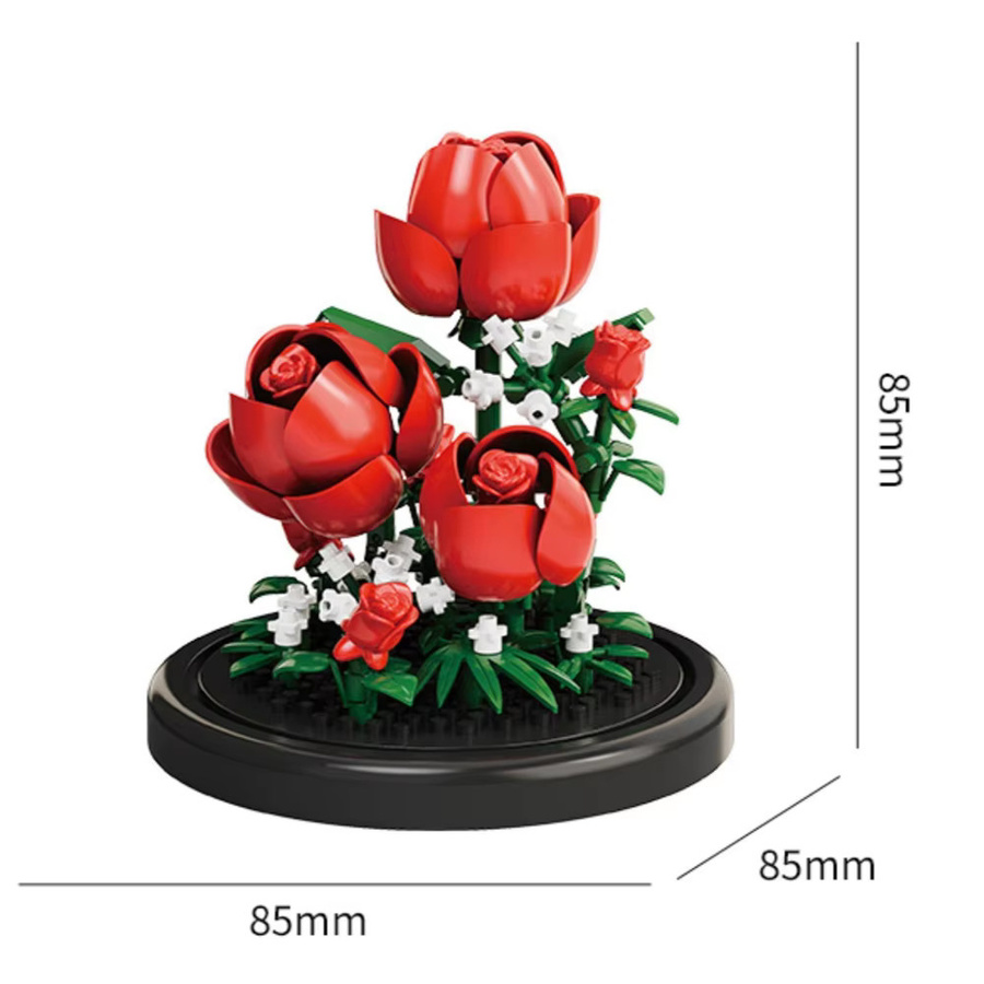 HYMILENARIO Micro Bausteine Set Lilie und Rose als Dekoration und Spielzeug für Kinder - Bild 2