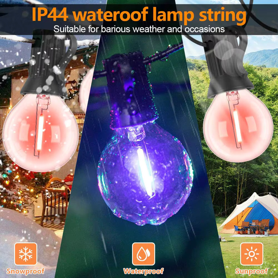 Grensk LED G40 Weihnachts-Lichterkette mit mehrfarbigen Globus-Glühbirnen E12 für die Außenbeleuchtung im Garten und zur Feiertagsdekoration - Bild 4