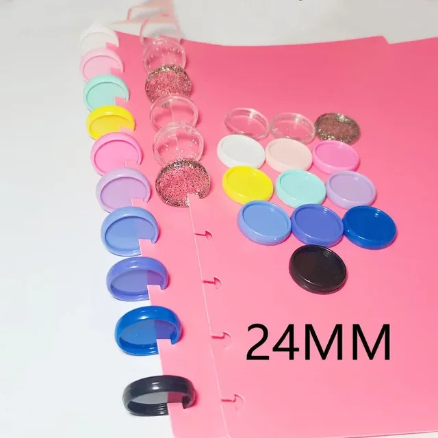 100 Stück Kunststoff-Binderinge in Weiß und Multicolour, 24 mm Durchmesser zum Binden von Notizbüchern und CDs - Bild 1