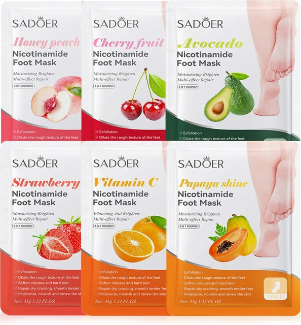 SADOER Obst Fußmaske, 6 Paar, Unisex - Bild 1