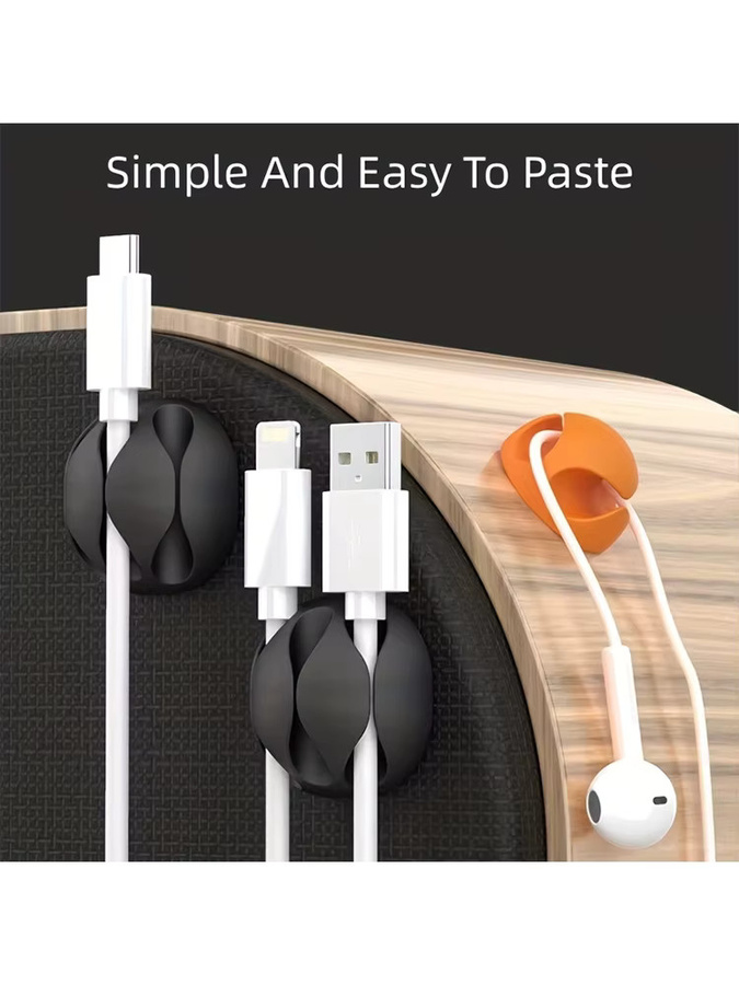 4er-Set Selbstklebender 3-Slot Kabelclip Organizer in Weiß für USB-C und Mauskabel - Bild 5