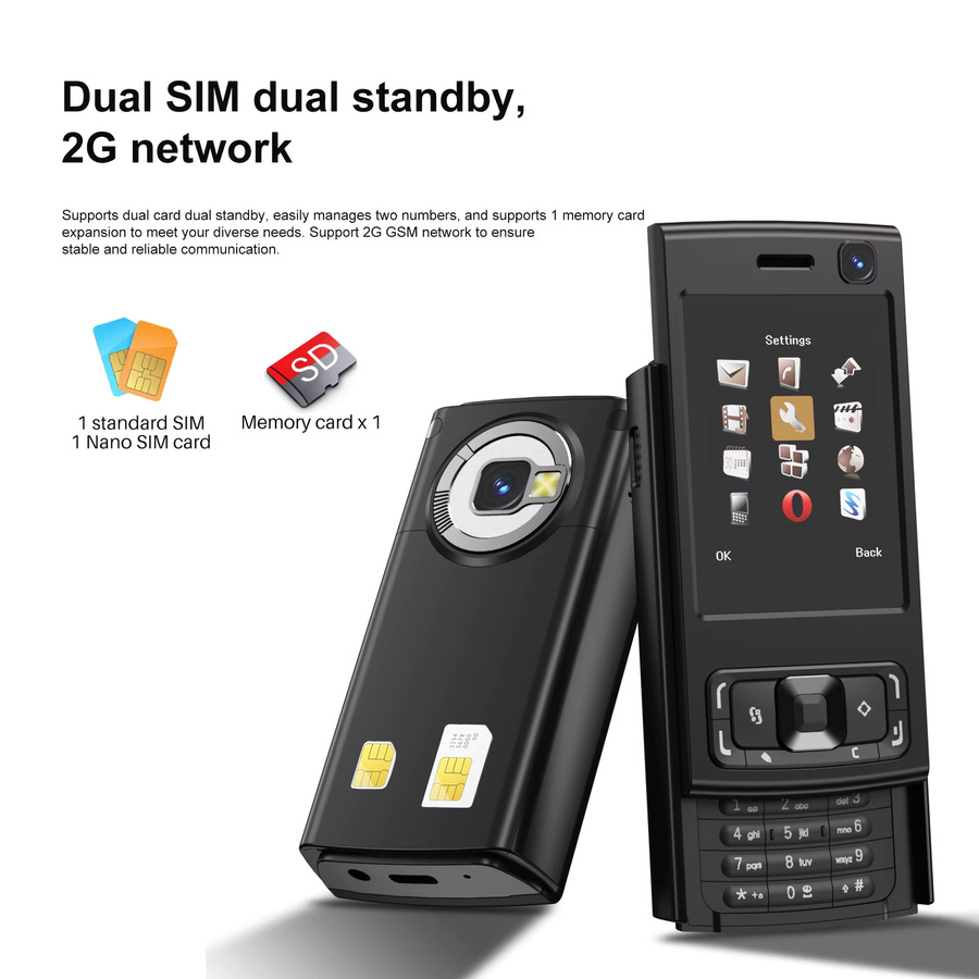 SERVO N95 PRO Mini-Handy mit Dia-Bildschirm in Purple, 2G Mobiltelefon mit Anrufaufzeichnung und MP4-Funktion - Bild 2