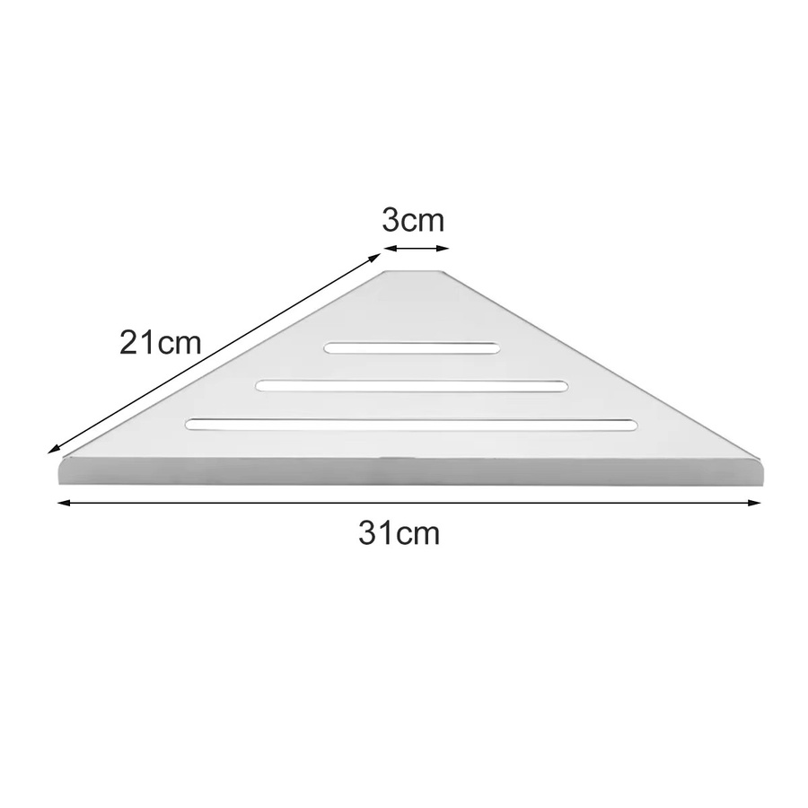 Eck-Duschregal Everso aus Edelstahl 304 in Silber, wandmontiertes Badezimmerregal ohne Bohren - Bild 3
