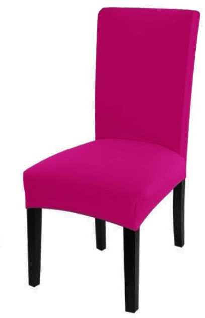 Einfarbiger Stuhlbezug aus Spandex-Stretch für Esszimmer und Hochzeiten, Farbe: Dunkelrosa - Bild 1