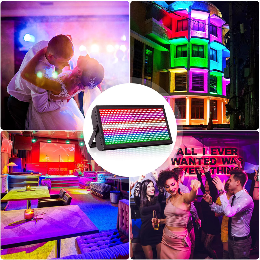 U'King 4er-Set 200W LED RGBW Stroboskop-Lichter mit DMX512 Wash-Bühnenbeleuchtung und Uplight in Schwarz - Bild 6