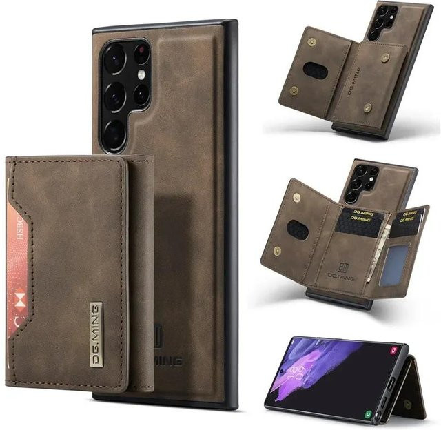 Retro Magnetische Leder Handyhülle mit Portemonnaie-Funktion für Samsung Galaxy S26 Ultra S25 FE S24 Plus S23 S22 S21 S20 Flip in Schwarz, Braun, Grün oder Rot - Bild 1