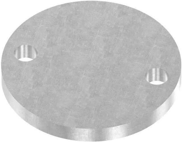 FeNau Ankerplatte aus Stahl in Silber mit 2 Bohrungen Ø 13 mm, Durchmesser: 100 mm, Höhe: 10 mm - Bild 1