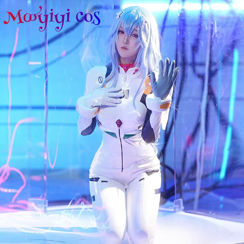 chumao Evangelion Ayanami Rei Cosplay-Kostüm, weißes Outfit, Plüsch / Textil - Bild 4