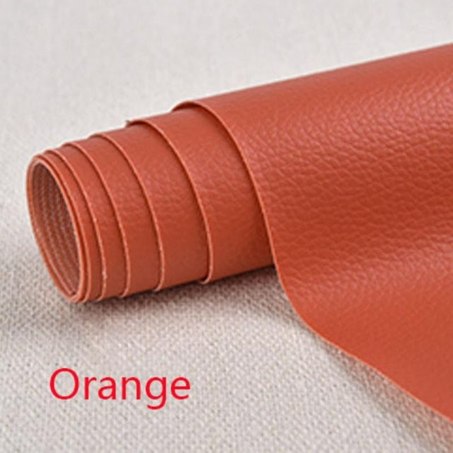 Selbstklebendes Leder-Reparaturpflaster von Home with love aus Vinyl in Orange, B: 60 cm, H: 25 cm - Bild 1