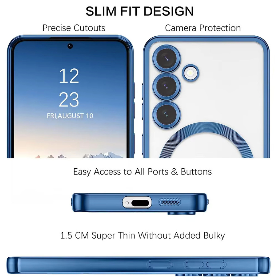 MagSafe Magnethülle mit Luxus-Beschichtung für Samsung Galaxy S26 Pro S25 Edge S24 FE S23 S21 Plus A57/37/27/17/07 Ultra in Blau - Bild 4