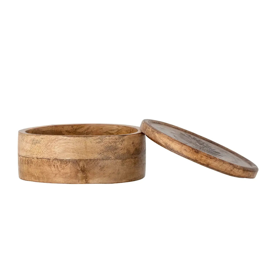 Bloomingville Aufbewahrungsdose Moya aus Mangoholz in Naturfarben, Durchmesser: 19 cm - Bild 1