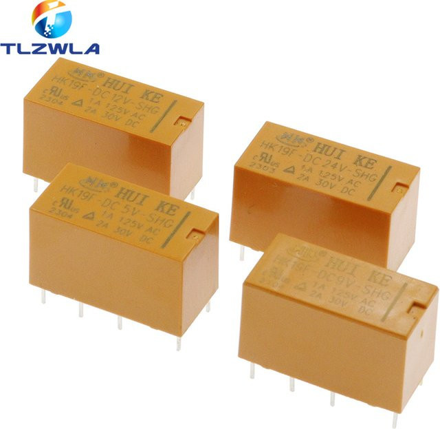 Elektromagnetisches Kommunikations-Signalrelais TLZWLA in Gelb mit 2 NO und 2 NC Kontakten für 3V 5V 9V 12V DC 2A - Bild 1
