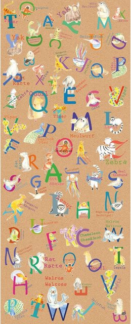Komar Fototapete Vlies Animals A-Z Panel Multicolor B/H: 100 x 250 cm - Bild 1