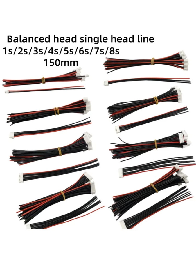 ZHOUCHEN Lipo-Akku Ausgleichsladekabel Set, 10 Stück, 22 AWG Silikondraht, Länge: 15 cm, Schwarz - Bild 6