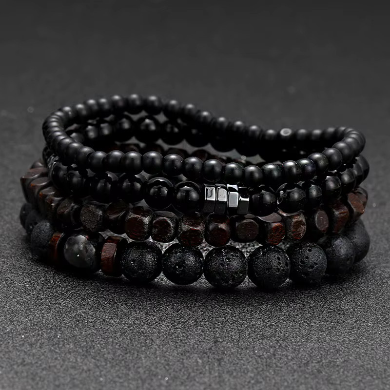 SANSWL Armband, Holz, Perle, Schwarz, Herren - Bild 2