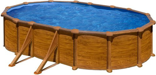 GRE Ovalpool Mauritius in Holzoptik, braun, B/T/H: 500 x 300 x 132 cm - Bild 1