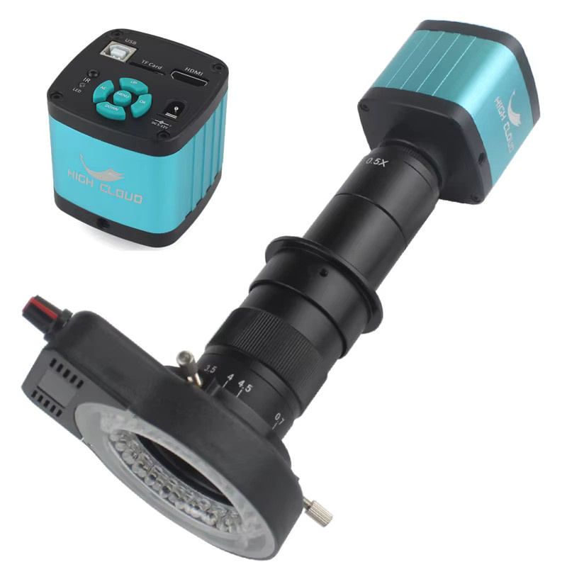 HIGH CLOUD Digital-Videomikroskop mit 4K Ultra HD und 1080P, HDMI und USB, 100X bis 300X Vergrößerung mit C-Mount Objektiv für professionelle PCB-Lötarbeiten und Handy-Reparaturen - Bild 2