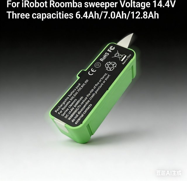 DiKaou Lithium-Ionen-Akku 14,4 V mit 6,4 Ah für iRobot Roomba Kehrmaschinen der Modelle 800 und 900, Farbe: Grün - Bild 1