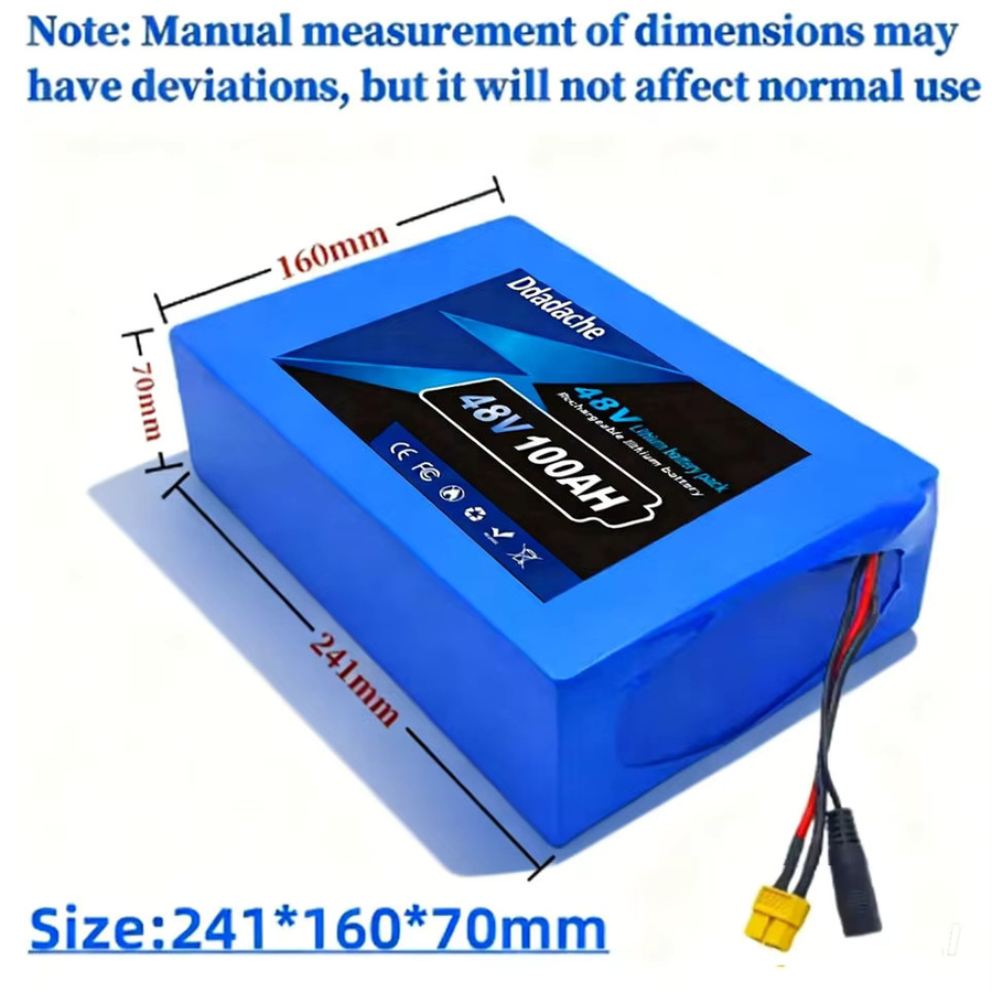 13S8P 48V 100Ah Lithium-Ionen-Akku mit integriertem BMS-Schutzboard für Elektrofahrräder und E-Bikes, Blau - Bild 5