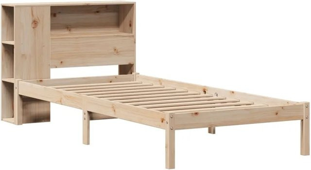 vidaXL Bücherregalbett aus Massivholz Kiefer mit Kopfteil und Regal, B: 75 cm, L: 190 cm - Bild 1