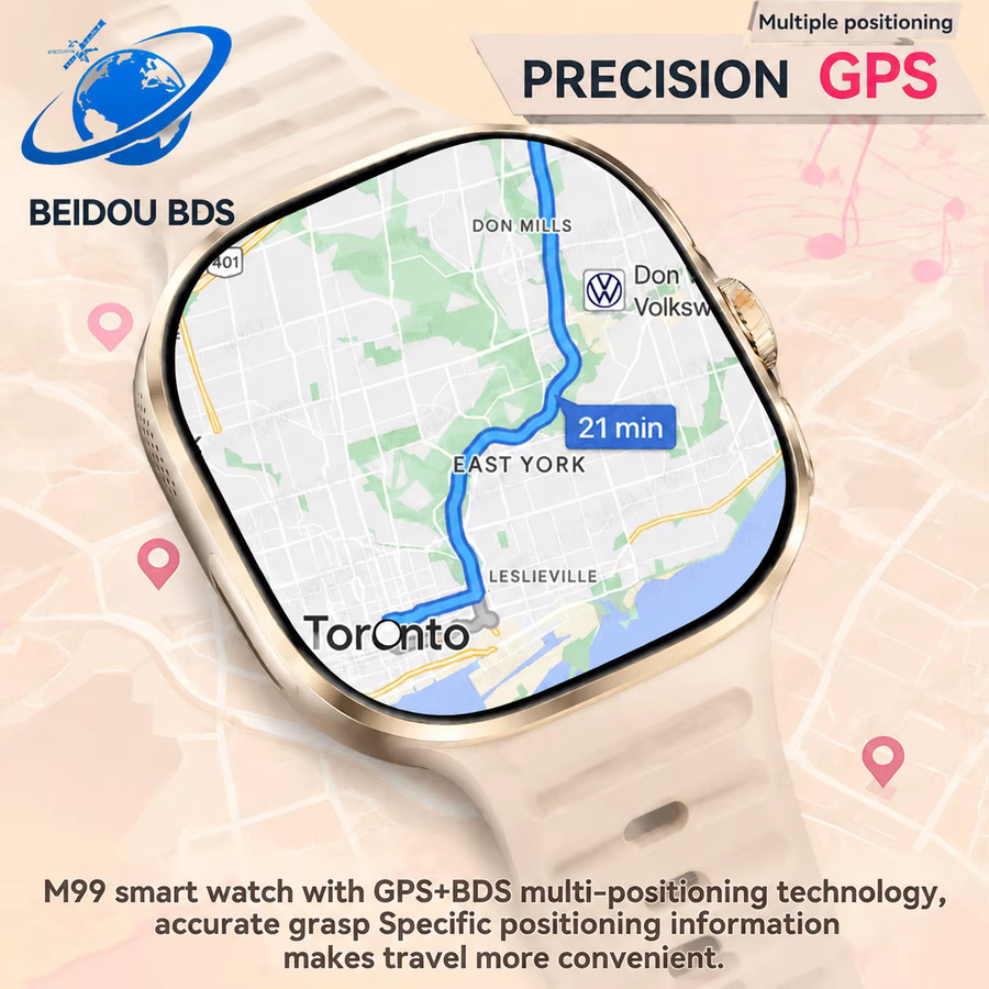 GUHUAVMI 4G-SIM-Karten-Smartwatch mit Drehkamera, WLAN, GPS-Navigation und NFC in Schwarz - Bild 3