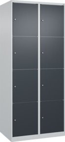 C+P Schließfachschrank Classic PLUS mit 2 Abteilen in Anthrazitgrau und Grau, B/T/H: 80 x 50 x 185 cm - Bild 1