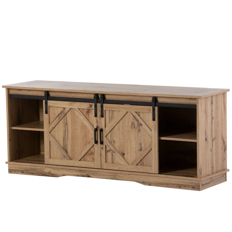 okwish TV Schrank mit Schiebetüren in Braun, moderner Stauraum für Wohnzimmer und Esszimmer, B/T/H: 150 x 40 x 60 cm - Bild 2