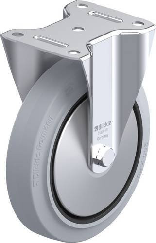 Blickle Bockrolle B-POEV 200XKA-SG-FA aus verzinktem Stahl in Grau und Schwarz mit einem Rad-Durchmesser von 200 mm und einer Tragfähigkeit von max. 400 kg - Bild 1