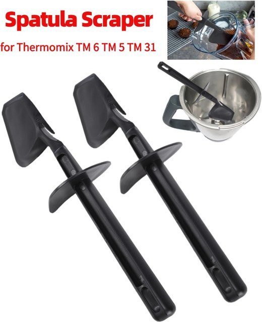 Universal Rotationsspatel aus Silikon für Vorwerk Thermomix TM6 TM5 TM31 in Schwarz, B/T/H: 26,5 x 6,5 x 2,0 cm - Bild 1