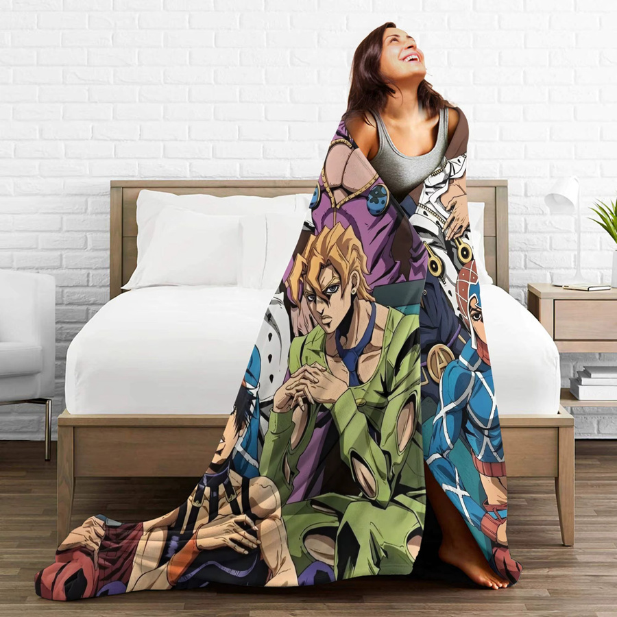 JoJo Bizarre Adventure Flanell Steppdecke Multicolour ultraweich und atmungsaktiv - Bild 5