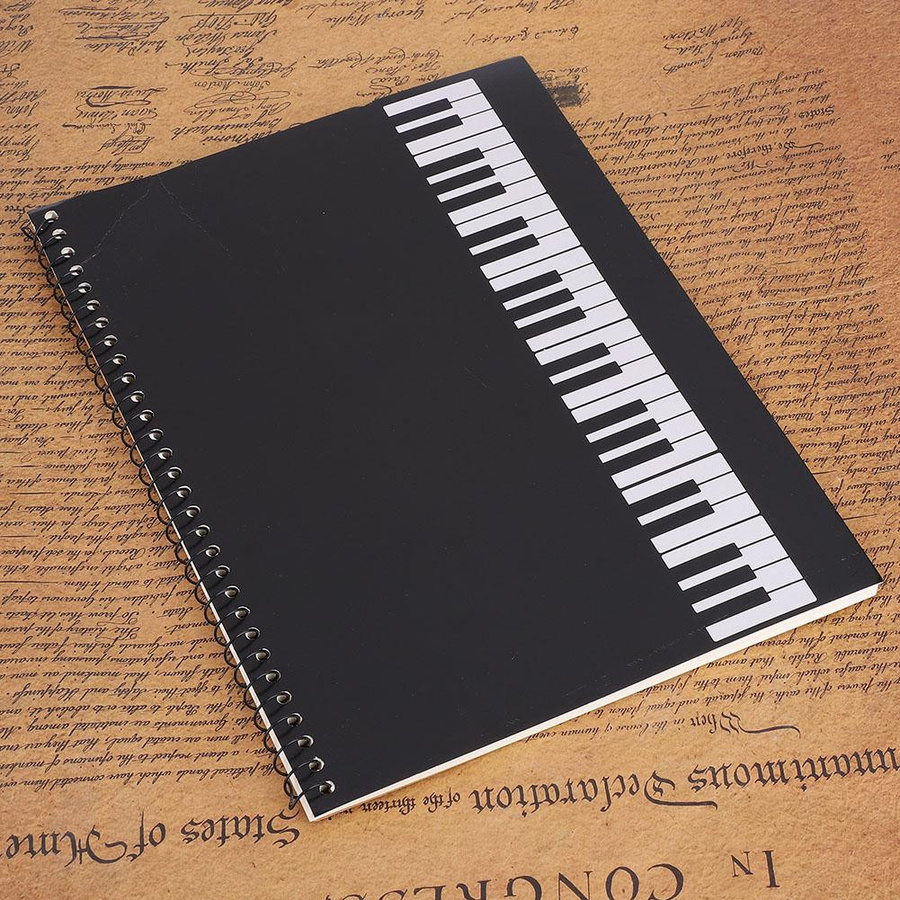 Koogeelife Notizbuch Musikmanuskript mit 50 Seiten Notenlinien, Softcover, Schwarz-Gelb - Bild 3