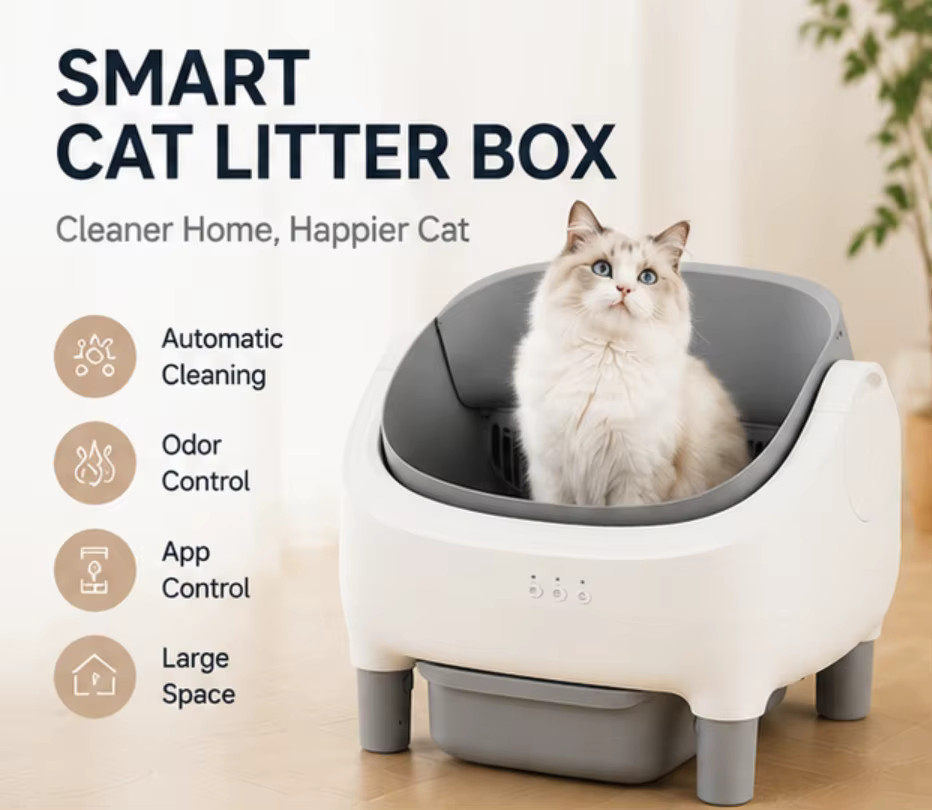 LUVCHAIN Intelligente Katzentoilette mit App-Steuerung und WLAN-Verbindung, Weiß, B/T/H: 52 x 51 x 52 cm - Bild 2